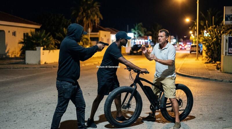 Siklista víktima di atrako armá na Kaminda di Lagun
